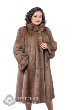 Норковая шуба "Ангелина" воротник пастель